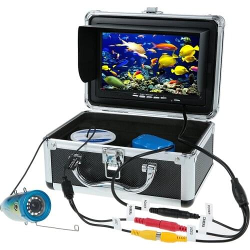 Factory Wholesale 7 Inch HD Monitor 1000TVL Underwater Fishing Video Camera Kit 12 PCS White LED Lights Fish Finder 15M Cable