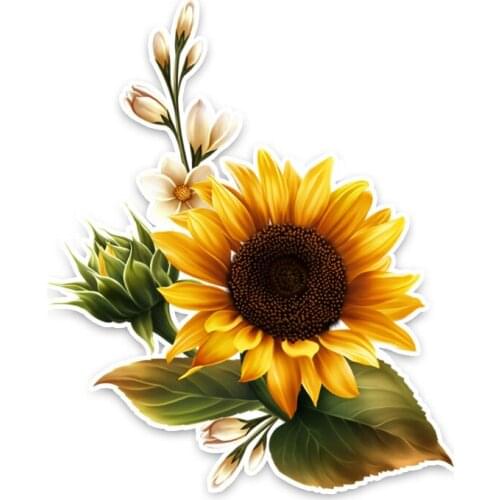 Sunflower Decor Flowers Car Stickers High Quality Personalized Colored Decal Waterproof Cover Scratch Accessories PVC,13cm*11cm