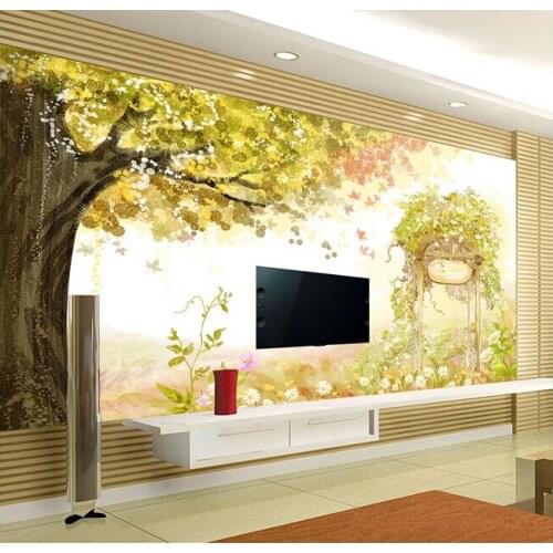 Custom papel DE parede infantil large murals elegant tree for paradise children room TV wall vinyl which papel DE parede