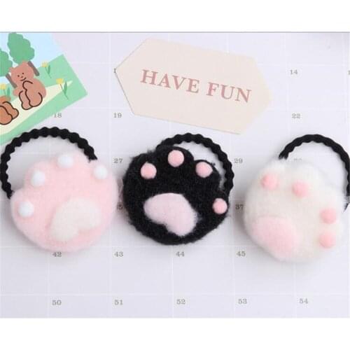 Lolita Girl Animals Cat Paws Hair Circle For Girls Hair Rope Hair Accessories D166