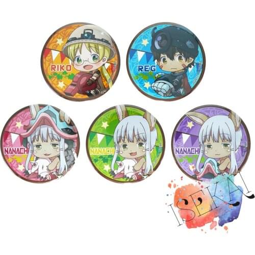 Made in Abyss Anime Badge Riko REG Nanachi Cute Metal Badge Brooch Pins Japanese Anime