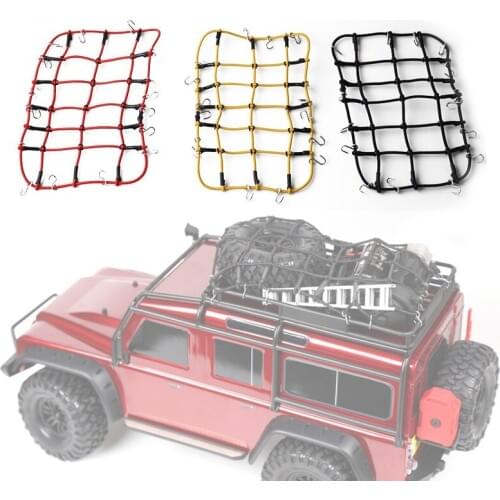 Elastic Luggage Net Car Roof Rack Storage Net With Hooks Rubber Band for Axial SCX10 Net D90 RC4WD Traxxas TRX-4 1:10 RC Car Red