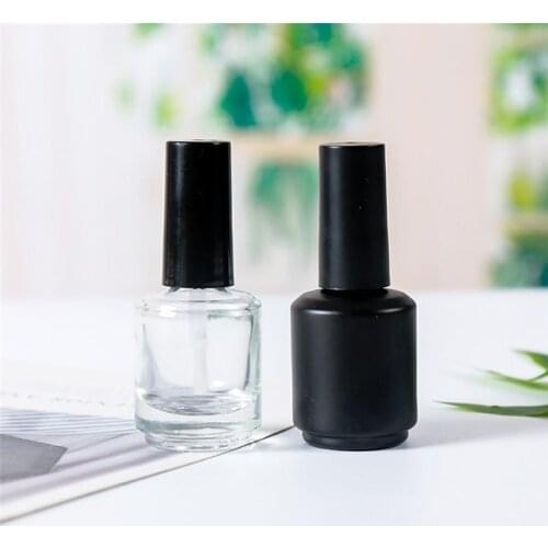 5Pcs 15ml Glass Nail Polish Bottles Empty Refillable Nail Polish Bottle Containers With Brush Cap For Nail Art Sample DIY Tools