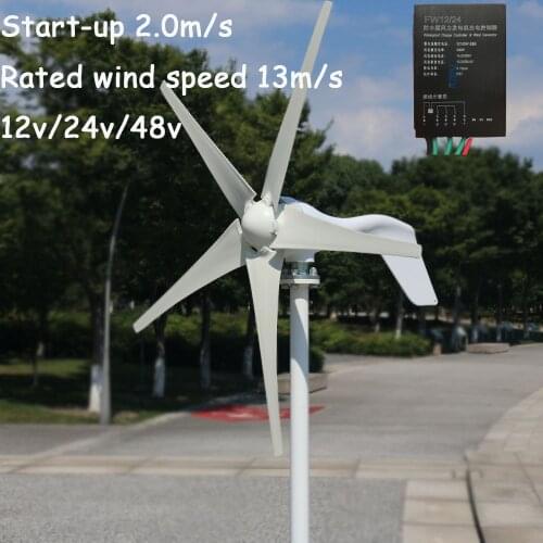 UPGRADED 400W Wind Turbine Generator Three or Five Wind Blades Option 12v 24v 48v controller Fit for Home Or Camping