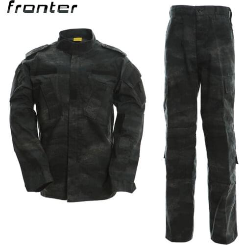 A-TACS LE Camoflage SWAT Uniform, ACU Tactical Uniform For Special Forces, Breathable Battle Ripstop Material Combat Clothing