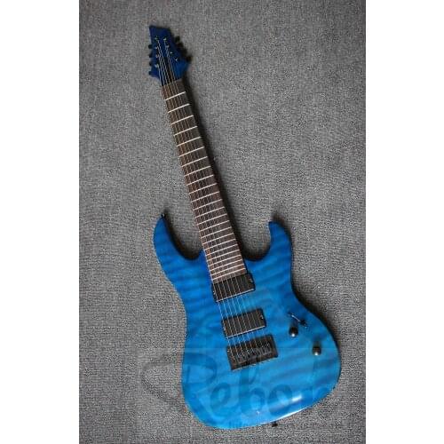 Weifang Rebon quilt maple ashwood body neck through body 8 string electric guitar