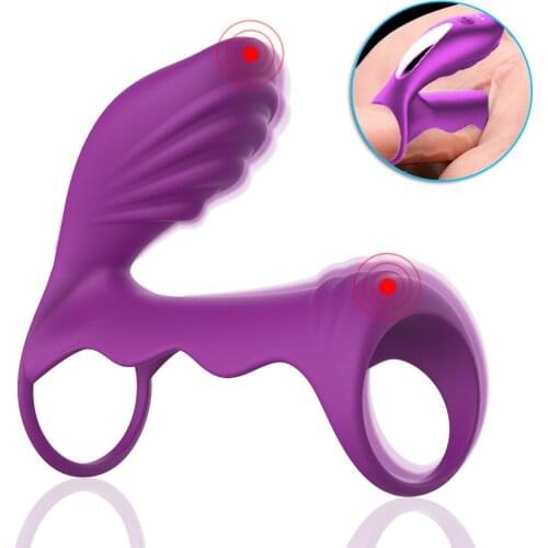 Vibrating Penis Ring Delay Ejaculation Cock Ring Clitoris G spot Stimulator Anal Dildo Vibrator Sex Toys for Woman Men