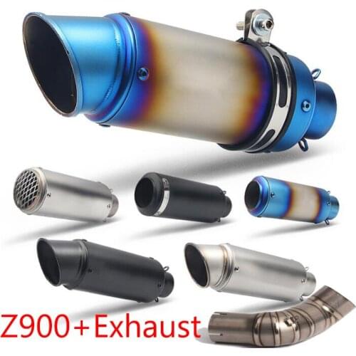 Exhaust Slip On 51mm Motorcycle Mid Middle Link Pipe Stainless Steel Tail Escape Spring with DB Killer Modified for Z900