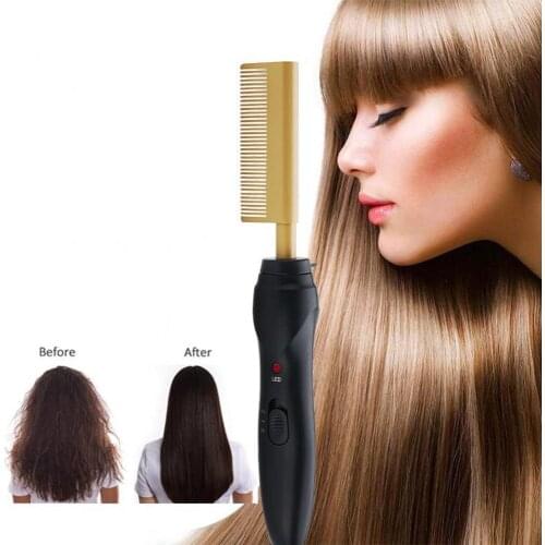 Hair Straightener Flat Irons Straightening Brush Hot Heating Comb Hair Straight Styler Corrugation Curling Iron Hair Curler Comb