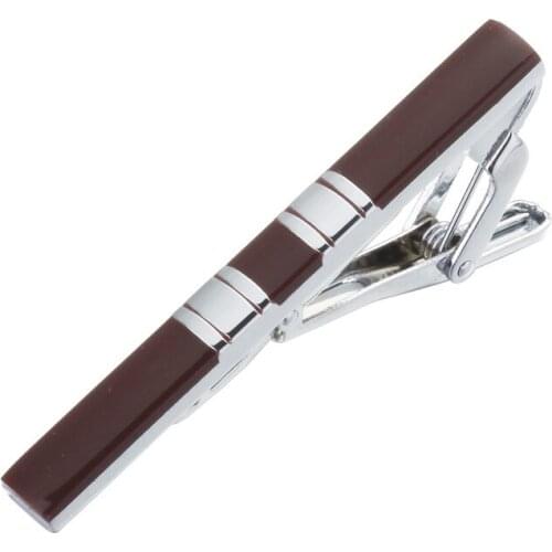 High quality brass material, red enamel, Silvery Stripe, mens clothing fittings, tie clip