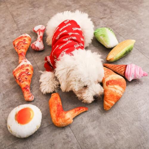 Funny Creative Anti-bite Dog Toys Canvas Clothes Simulation Vegetable Drumstick Chewing Toys Pet Cat