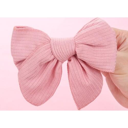 New Girls Bows Hair Accessories Soild Colors Knitted Edge Curl Kids Hairpins School Girls Hairgrips