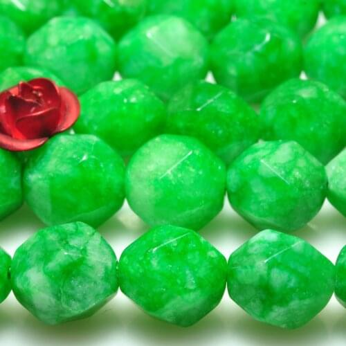 Green Jade Star Cut Faceted Nugget Loose Beads Wholesale Gemstone Semi Precious Stone Bracelet Necklace Diy Jewelry Making