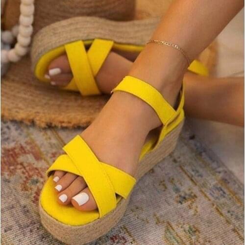 2021 New Sandals Women Summer Shoes Woman Wedges Platform Sandals Fashion Fish Mouth Rome Sandals Women Shoes Pink Shoes