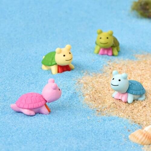 Mini Cute Turtle Tortoise Miniature Fairy Garden Decor DIY Doll House Terrarium Micro Landscape Home Desktop Decoration 1Pc