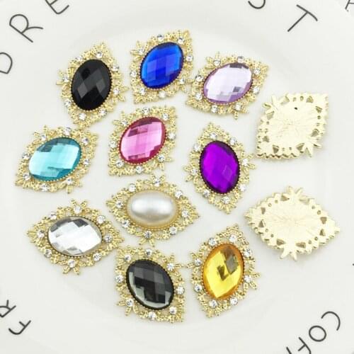 10Pcs Red Purple Oval Acrylic Limitation Gems Rhinestone For Garment Wedding Party Decoration DIY Making Headwear Jewelry