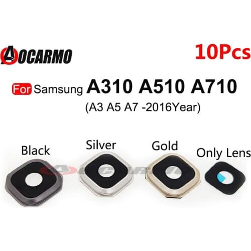 10Pcs Rear Back Camera Glass Lens With Frame Sticker Glue For Samsung Galaxy A3 A5 A7 2016 A310 A510 A710 Replacement Parts