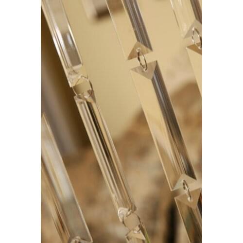 20M Crystal 22x93MM Triangle Prism Bead Curtain WIth Silver Rings Used For Bedroom And Living Room