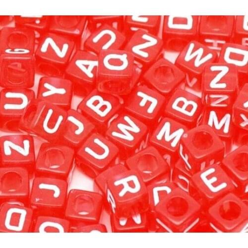 2000pcs/lot Mixed Alphabet /Letter Acrylic Cube Beads 6x6mm Free Ship