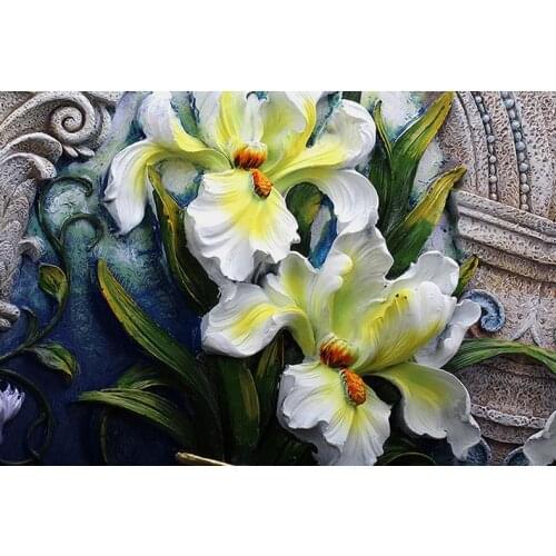 2019 Beautiful fashion 3D mural wallpaper Lily flower relief wall home decor wallpaper Nordic decorative photo wallpaper