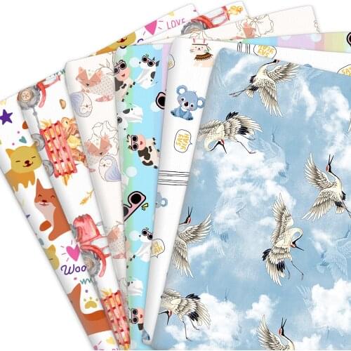 50*145cm Animal Duck Crab Cow 100% Pure Cotton Polyester Cotton Material Patchwork Sewing Fabrics Quilt Needlework DIY Cloth