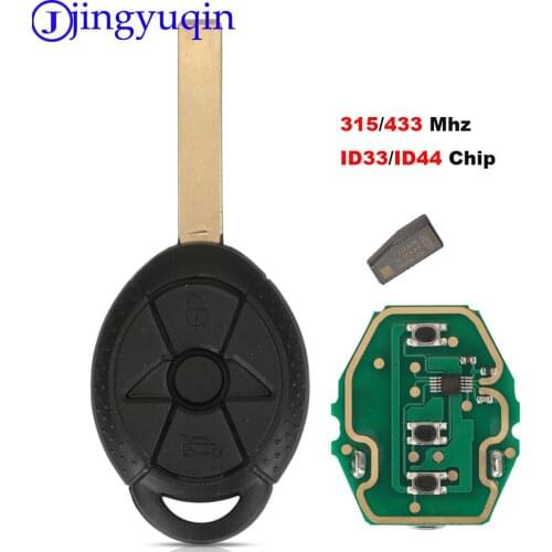 Jingyuqin 2B EWS Car Remote Control Key Fob Case for Old BMW Mini Cooper S R50 R53 with 315Mhz/433Mhz Adjustable ID44 Chip
