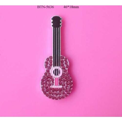 Free shipping 50PCS 46*18mm guita rhinestone button(BTN-5636)