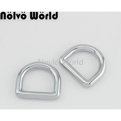 Nolvo World 5-20-100pcs 6 colors inner 19.5*16.2mm 3/4" shiny chrome metal D ring men laptop bag metals