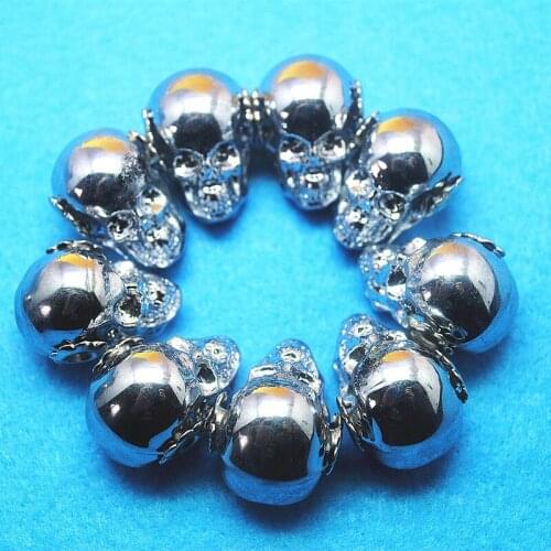 4pcs hot skull matching beads glass material with silver plated 26x18mm for womens bracelets making findings top hot items