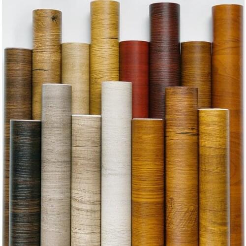 Wood Peel & Stick Stripe DIY Decorable Film PVC Self-Adhesive Bedroom Furnitures Renovation Wall Stickers Sticky Paper Decals