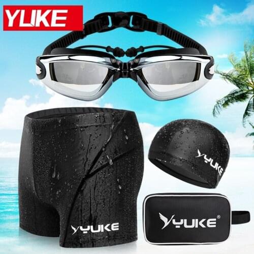 Men Swimming Set short Mens Swim Trunks Shark Swimwear Shorts swim Cap Glasses Cap Carry Bag Suit Bathing Beach Swimsuit B30