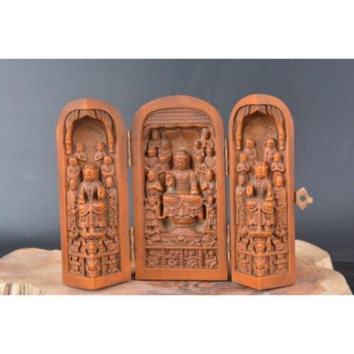 The Precious Boxwood Carved Buddha Statue