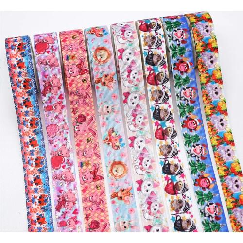 Epoxy Resin Cabochons Cartoon Printed Grosgrain Ribbon 33535