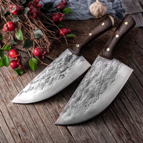 Liangfengzuo Chinese Butcher Kitchen Knife 5cr15 Stainless Steel Cutlery Knife Full Tang Cleaver Cutter Filleting Steak Knife