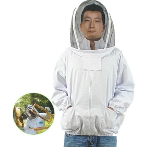 Anti-bee Keeping Clothing Suit Breathable Beekeeping Equipment Hooded Jacket With Self Supporting Veil Bee Tools