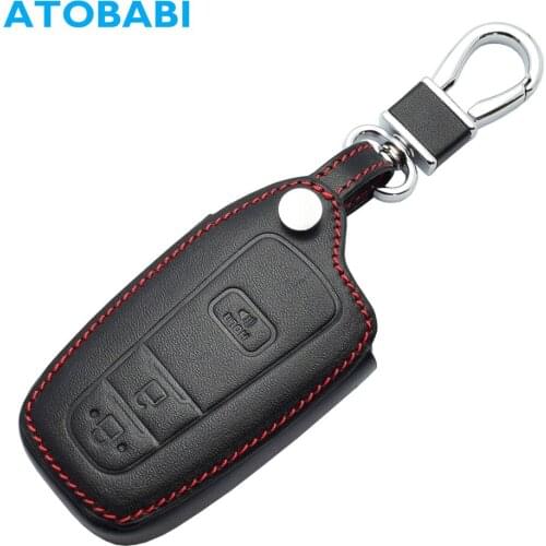 Leather Car Key Case For Toyota CHR C-HR Prius 2016 2017 2018 2+1 Buttons Smart Remote Fobs Shell Cover Keychain Protector Bag