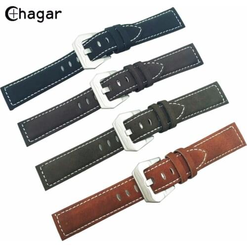 Genuine Handmade Leather Watchband Matte Nubuck Leather watch Strap bracelet wristband accessories for Men women Universal Watch