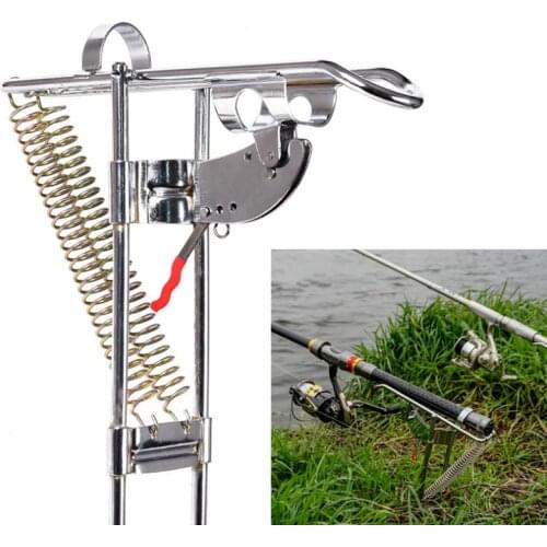 Fishing Tackle Automatic Double Spring Angle Fish Pole Tackle Bracket Fishing Bracket Rod Holder AntiRust Steel Fising Accessory