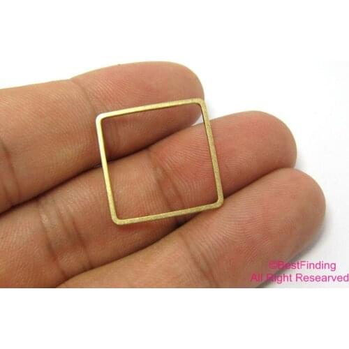 100pcs Brass charms 20x1mm Raw brass square earrings pendant -R012