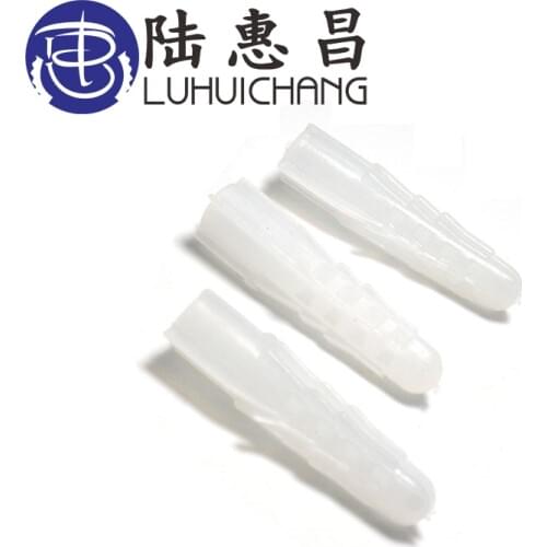 LUCHANG Free Shipping 100pcs M6 M8 White Sleeve Nylon Screw Bolts Plastic Plug Expansion Tube Anchors