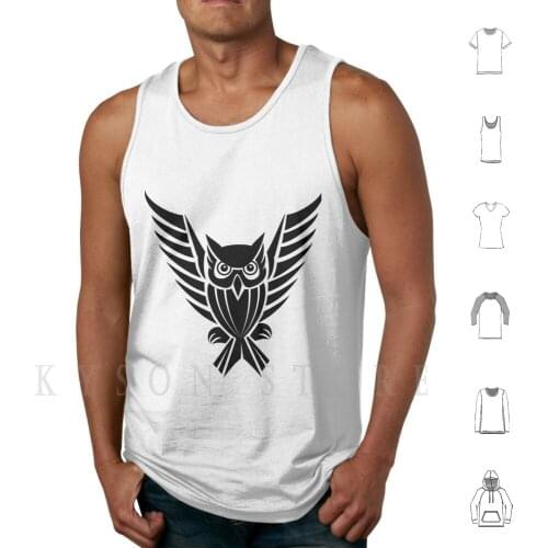 Tribal Owl Tank Tops Vest Sleeveless Owl Bird Tribal Symbol Sign Totem Totemic Intuition Wisdom Night Vision