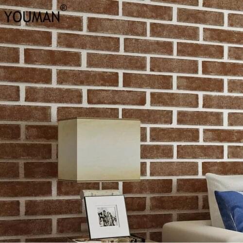 Wallpapers Youman 3D Living Room Kids Room Sticker Brick Wallpaper Self-adhesive Retro style Wallpaper For Bedroom 300cm x 53cm