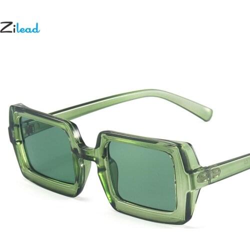 Zilead Brand Small Sunglasses Women Fashion Square Sun Glasses Men Vintage Green Eyewear Ladies Traveling Style UV400 Goggles