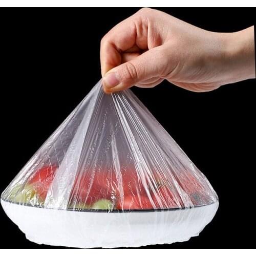 100pcs Disposable PE Elastic Fresh-keeping Cover Refrigerator Food Anti-flavor Fresh-keeping Film for Kitchen Food Fresh Seal