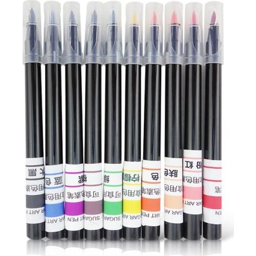 10pcs/set Edible Pigment Pen brush Food Color Pen For Drawing Biscuits Cake Decorating Tools Cake tools DIY draw tool