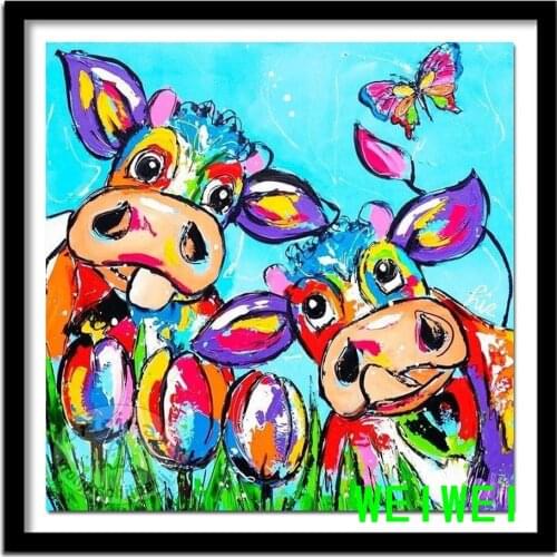 Crafts Diamond Embroidery Cow tulip Diy Full Diamond Painting Kit for Square Drill Rhinestone Pasted Unfinish Room Decor Weiwei