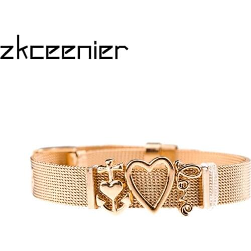 High Quality Stainless Steel Mesh Bracelet Love Charms Bracelet for European Woman Men Valentines Day Gifts Wholesale