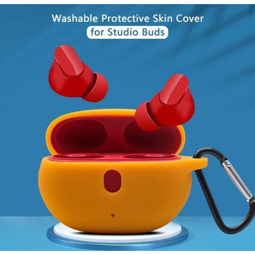 Silicone Case Washable Protective Skin Cover For Beats-Studio Buds Wireless Earphone Anti-lost Dustproof Protection Cover
