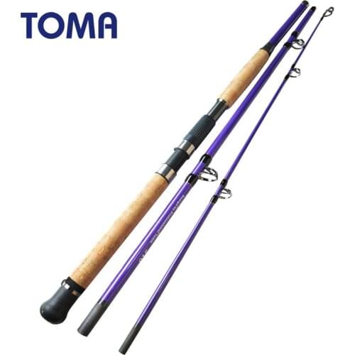 TOMA 1.8M 2.1M 2.4M Boat Spinning Fishing Rod Saltwater Lure Weight 80-250g H Hard Fast Action Jigging Fishing Rod Carbon Fiber