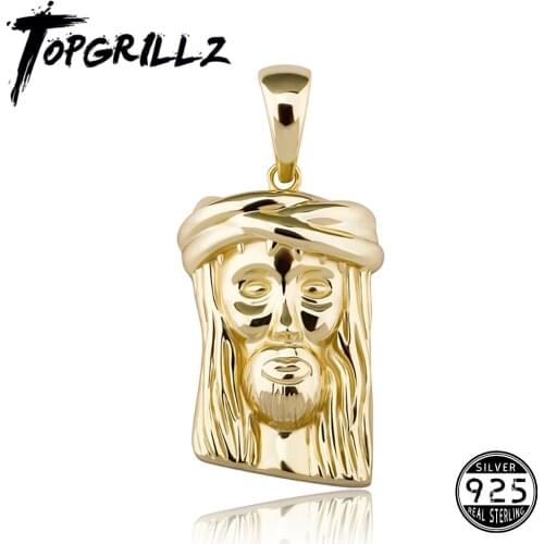 TOPGRILLZ 925 Sterling Silver Jesus Pendant Necklace In Silver Fine Jewelry Fashion Personalized Jewelry For Women Anniversary